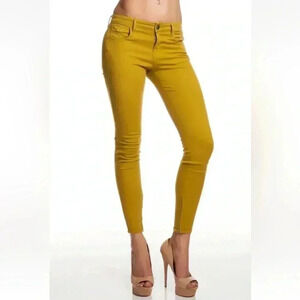 NWT Habitual Almas Zip Skinny Jean Tapestry Yellow Mustard Slim Jeans Sz 26